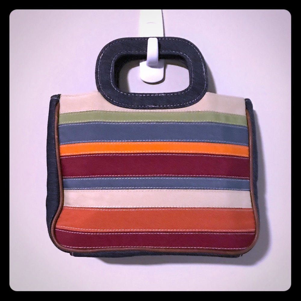 Striped Denim Handbag